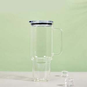 Vaso de Vidrio Transparente para Sublimación AGH de 16 oz, Vaso de Doble Pared Preperforado, Vaso Moderno para Bebidas - Product Image 3