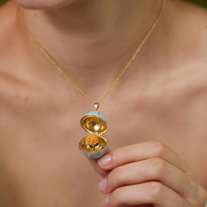 Nouvelle collection <span class=keywords><strong>de</strong></span> Noël : Collier floral ouvrable, exquis, compact, best-seller, en laiton plaqué or - Product Image 1