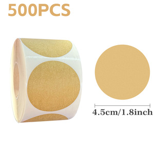Màu nâu tự nhiên Kraft Vòng trống Stickers không thấm nước và độ bền cao cho các cửa hàng tổ chức Jar và đóng hộp nhãn Nắp nhãn - Product Image 5