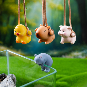 Figuras de Animales de Resina de Dibujos Animados, Adorno Colgante para Espejo Retrovisor de Coche, Pato Colgante, Pez para Decoración de Peceras, Accesorios - Product Image 1
