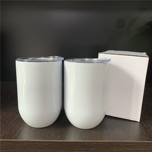 USA 12oz blanc plus droit ébauches de bricolage revêtement par <span class=keywords><strong>sublimation</strong></span> adapté à la tasse de voyage <span class=keywords><strong>au</strong></span> <span class=keywords><strong>four</strong></span> avec couvercle pour cadeaux personnalisés - Product Image 1