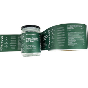 Tùy chỉnh màu xanh lá cây có thể tái chế nhãn in ấn hữu cơ bao bì thực phẩm chai không thấm nước cuộn nhãn tự dính vinyl dán - Product Image 4