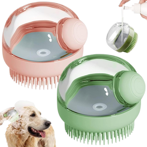 Juego de cepillos depuradores de baño de cerdas de silicona suave para perros de pelo largo y corto, gatos, baño de masaje para el cuidado de mascotas para uso en el baño - Product Image 1