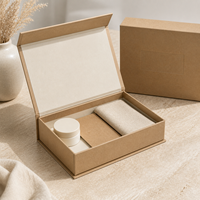 Boîte cadeau rigide en kraft écologique de luxe personnalisée, emballage en papier artisanal durable avec logo pour bijoux, cosmétiques, bougies