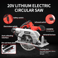 Scie circulaire industrielle sans fil KAFUWELL PA4228A-Y-2D-2 de 150 mm, 20 V, lithium-ion avec indicateur laser, vente de liquidation