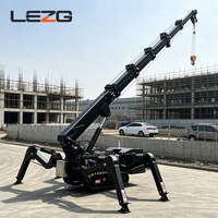 Grue araignée à accès étroit 3 tonnes 5 tonnes à commande sans fil avec flèche télescopique pour l'installation de vitrage de façade
