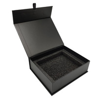 Boîte d'emballage de perruque noire avec Logo personnalisé, coffret d'emballage magnétique de luxe pour Extension de cheveux, 20 pièces