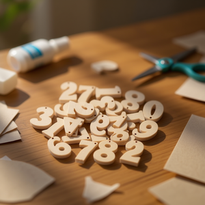Numeri in Legno ILAN 25mm 26 Pezzi Accessorio per Artigianato - Product Image 2