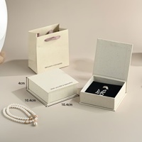 Boîte à bijoux en papier/carton recyclé de luxe léger avec tiroir pour bagues, colliers et bracelets
