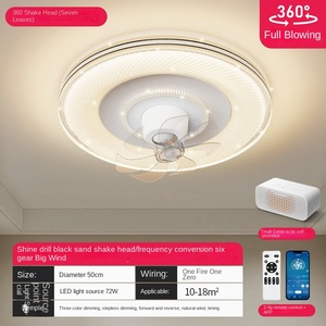 Ventilateur de plafond moderne à 5 pales LED avec corps de lampe en verre et moteur AC Design simple pour salle à manger ou chambre à coucher - Product Image 2