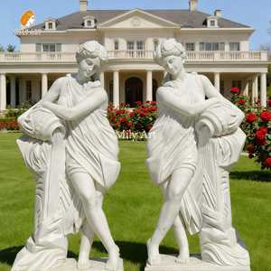 MILYライフサイズ古典的な大理石女性像ポット付き彫刻屋外ヴィラ前庭玄関装飾 - Product Image 1