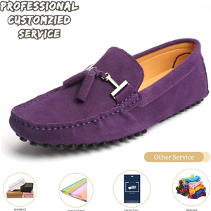 أحذية من الشركة المصنعة للبيع المباشر ممتازة جلد الغزال الصناعي الأخفاف الانزلاق على أحذية قارب الرجال الخف مخصص - Product Image 6