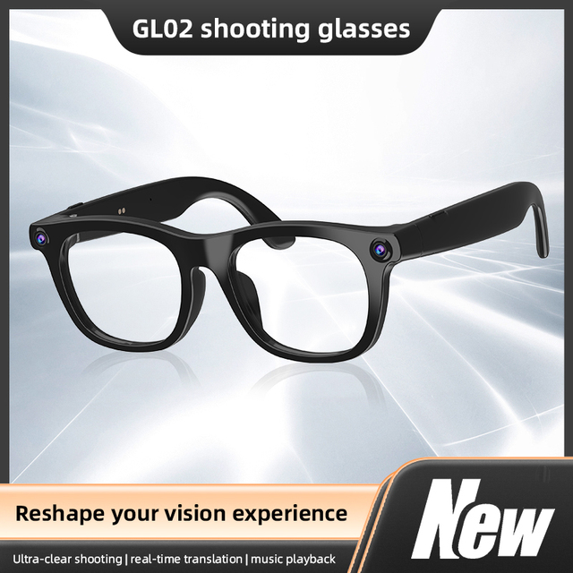 AI Smart Glasses 13 Meta Pixel Camera Touch Control 300mAh Battery Magnetic Charging Metal Frame IPX5 Waterproof AI Assistant