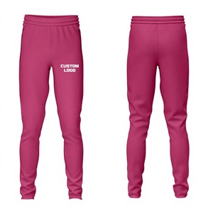 Custom Rose <b>Pink</b> Lightweight Elastic Waist Mid <b>Trouser</b> Pant Cotton Terry Regular Fit Apparel Sportswear From Pakistan - Product Image 1