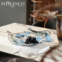 Flolenco fait à la main verre plateau de fruits décor à la maison fleur verre plat intérieur Table salon luxe assiette de fruits