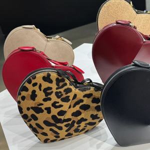 High Quality Brands Designer Womans Bags Bolsos Trending <b>Leather</b> Sausage-shaped handbag Leopard print The shape of love - Product Image 6