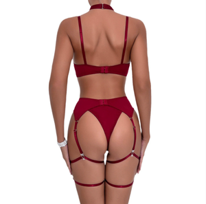 Body transparente de alta calidad, medias de correa seductoras, conjunto Sexy transparente para mujer, lencería con lazo - Product Image 5