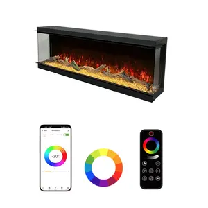 Modern Wall Electric Fireplace Heater Double Sided Electric Fireplace WIFI APP Fireplace Electric