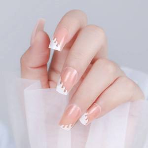 Fengshangmei - <span class=keywords><strong>Uñas</strong></span> <span class=keywords><strong>Postizas</strong></span> Cuadradas Francesas de Cobertura Completa, ABS, Cortas, con Pegamento Pre-Adherido, 30 Piezas/Juego <span class=keywords><strong>para</strong></span> Dedos - Product Image 6