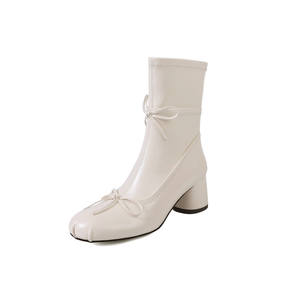 Botines de Mujer con Cordones y Cierre Lateral, Estilo Retro, de Piel Auténtica, con Tacón Cuadrado, para Ocio y Moda - Product Image 1