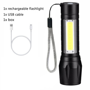 Mini Portable Super Bright Long-Range Outdoor <b>LED</b> <b>Flashlight</b> with Lithium Battery Plastic Body IP54 Waterproof 15W 20cm - Product Image 5