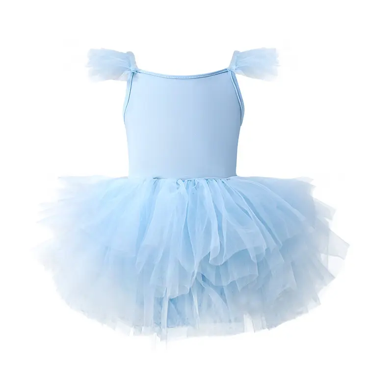 बच्चों की लड़कियों की फ़्लफ़ी शॉर्ट स्लीव बैले डांस मेश ड्रेस लियोटार्ड प्रिंसेस पार्टी टूटू स्कर्ट डांसवियर