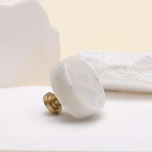Natural <strong>Brass</strong> Drawer Pull Handle <strong>Knob</strong> Bedroom Furniture Kitchen Cabinets Tray Boxes Marble White Green Stone Terrazzo Finish - Product Image 5