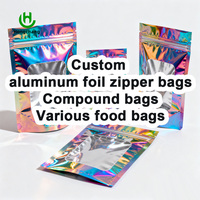 Sacs en plastique refermables personnalisés avec fermeture éclair, sacs en aluminium, impression en gravure, recyclables pour l'emballage de vêtements, d'aliments et d'accessoires