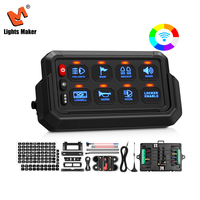 Panel de Interruptores de 8 Canales para Vehículos Todoterreno, 12V 24V, Control Remoto Inalámbrico WiFi, Función de Memoria, Impermeable IP67
