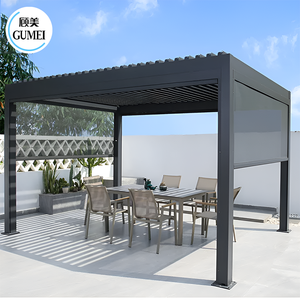 Pergola étanche en Aluminium motorisé <span class=keywords><strong>avec</strong></span> télécommande, à bas prix, toit évidé étanche, à télécommande, offre spéciale - Product Image 5