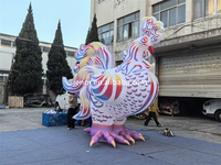 Poulet gonflable géant coloré coq gonflable d'éclairage pour la publicité de l'événement Pride Parade