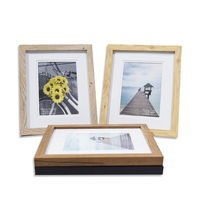 B & C ART Venta caliente 4x6 5x7 8x10 Juego de marcos de fotos de mesa de madera MDF negro