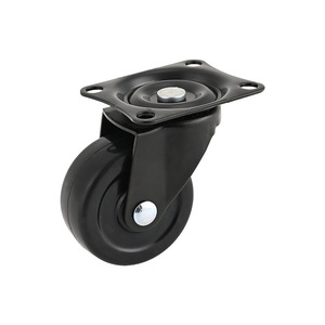 2 Inch Rubber Swivel Caster With Brake Black Industrial Wheel Firm Tread 65mm Height - Product Image 3