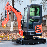 Excavator Mini Hidrolik 2 Ton Populer dengan Roda Karet, Mesin Inti yang Kuat, Penggali Berat
