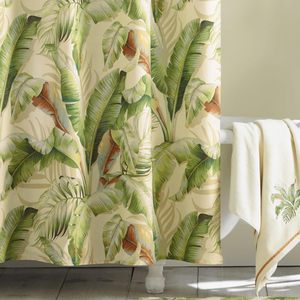 Stylish Green Striped Luxury Top Palmiers Bathrooms Decor Customized Water-Proof Fabric Shower <b>Curtain</b> with <b>Hook</b> Holes in Stock - Product Image 5