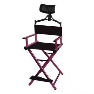 Foldable Metal Directors Chair Adjustable Height Folding Seat with Headrest Portable Salon Makeup Chair - Product Image 3