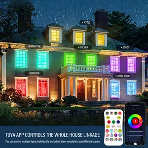 Smart WIFI LED Luz de techo redonda RGBCW Tuya APP Regulable Alexa Asistente de Google Compatible Dormitorio Sala de estar