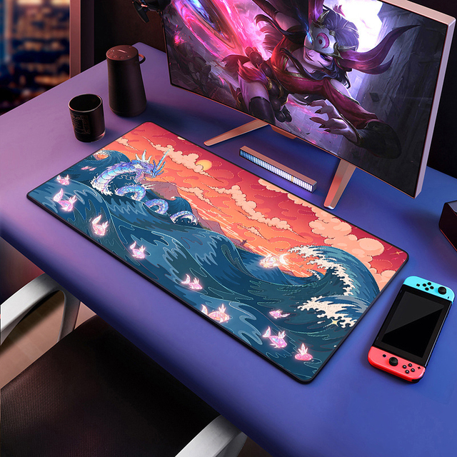 Custom Waterproof Rubber Gaming Mouse Pad 3mm/4mm/5mm Thickness Options Stitched Edge 40x90cm Large Desk Mat in Stock