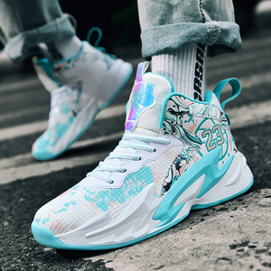 Chaussures de basketball montantes unisexes pour hommes, mode sport, semelle extérieure en caoutchouc antidérapante, tige en maille légère et respirante - Product Image 5