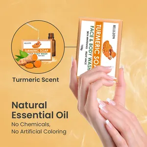 Face Body Turmeric Soap Private Label Anti Acne Brightening Natural Turmeric Soap