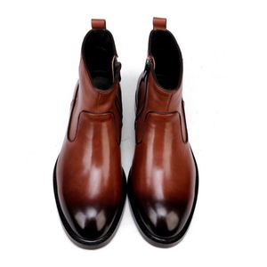 Brand New Men's Autumn Leather <b>Boots</b> High Top Business Cowhide <b>Boots</b> Outdoor Non Slip Classic Work <b>Boots</b> - Product Image 2