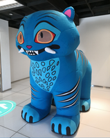 Costume de mascotte de tigre bleu gonflable pour adulte, tenue d'animal gonflable pour défilé de carnaval