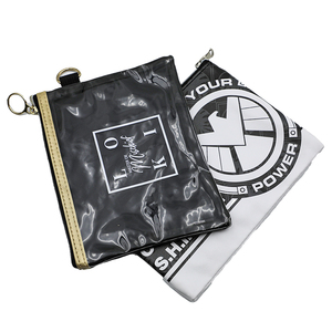Custom LOGO Multifarious Material PVC PU Leather One Side Clear Portable Cash Phone <b>Make</b> <b>Up</b> <b>Bag</b> with Zipper Closure - Product Image 2