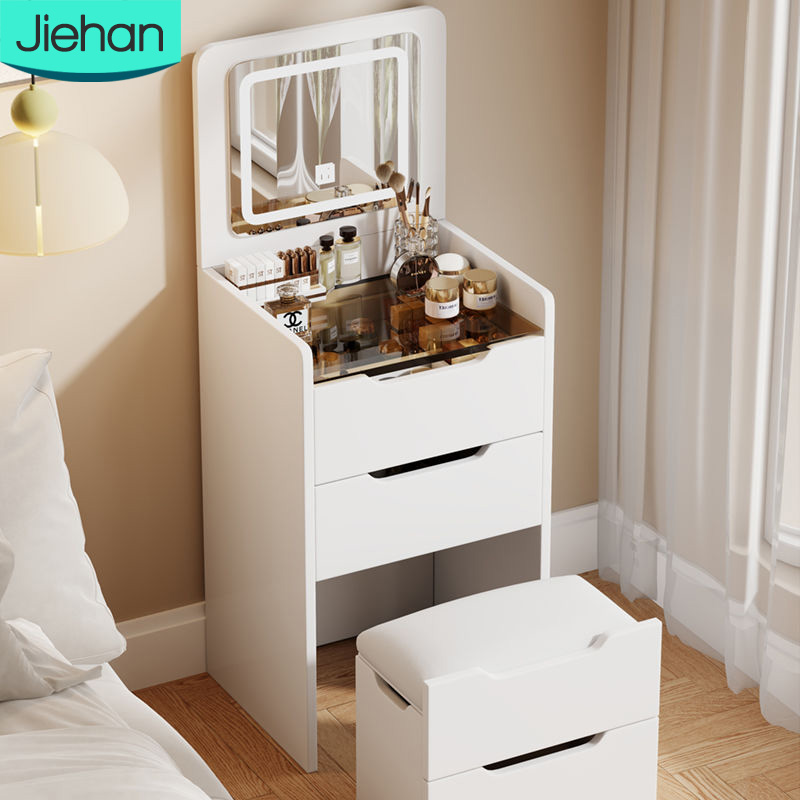 Custom White Wooden Vanity Dresser Table with Flip-Top Mirror - Modern  Storage Solution for Home and Bedroom Furniture