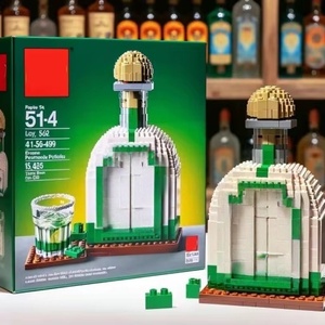 DIY BRICK Whisky Bouteille Modèle Ornement Jouet Éducatif Blocs de Construction Ensemble pour Enfants Cadeau de Noël - Product Image 1