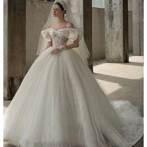 <span class=keywords><strong>Robe</strong></span> <span class=keywords><strong>de</strong></span> mariée épaules dénudées, nouvelle collection, élégante, en tissu principal texturé <span class=keywords><strong>de</strong></span> qualité supérieure, style français, <span class=keywords><strong>grande</strong></span> traîne légère, pour femmes enceintes - Product Image 3