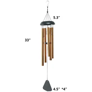 Carillon éolien musical à l'écoute 23 styles de grâce à tons profonds ornements de jardin en bois cloches à vent