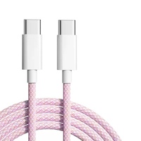 Cable USB Tipo-C PD Original 3A, Carga Rápida y Transferencia de Datos, Nailon, 5A, 1m de Longitud, para Teléfono