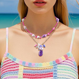 Cuerda ajustable bohemia de playa, collar en capas, colgantes de concha de piedra Natural, regalo de boda duradero no alergénico para mujer - Product Image 4