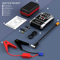Démarreur de saut portable professionnel à double système personnalisé, étanche, avec lumière LED, sortie d'usine OEM, 4500A, 24800mAh, pour gonflage des pneus